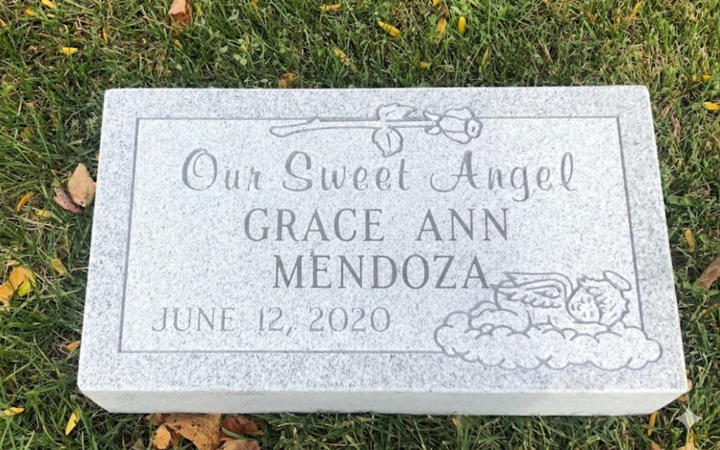 18"x10"x4" Flush Granite Headstone for Baby/Infant sections